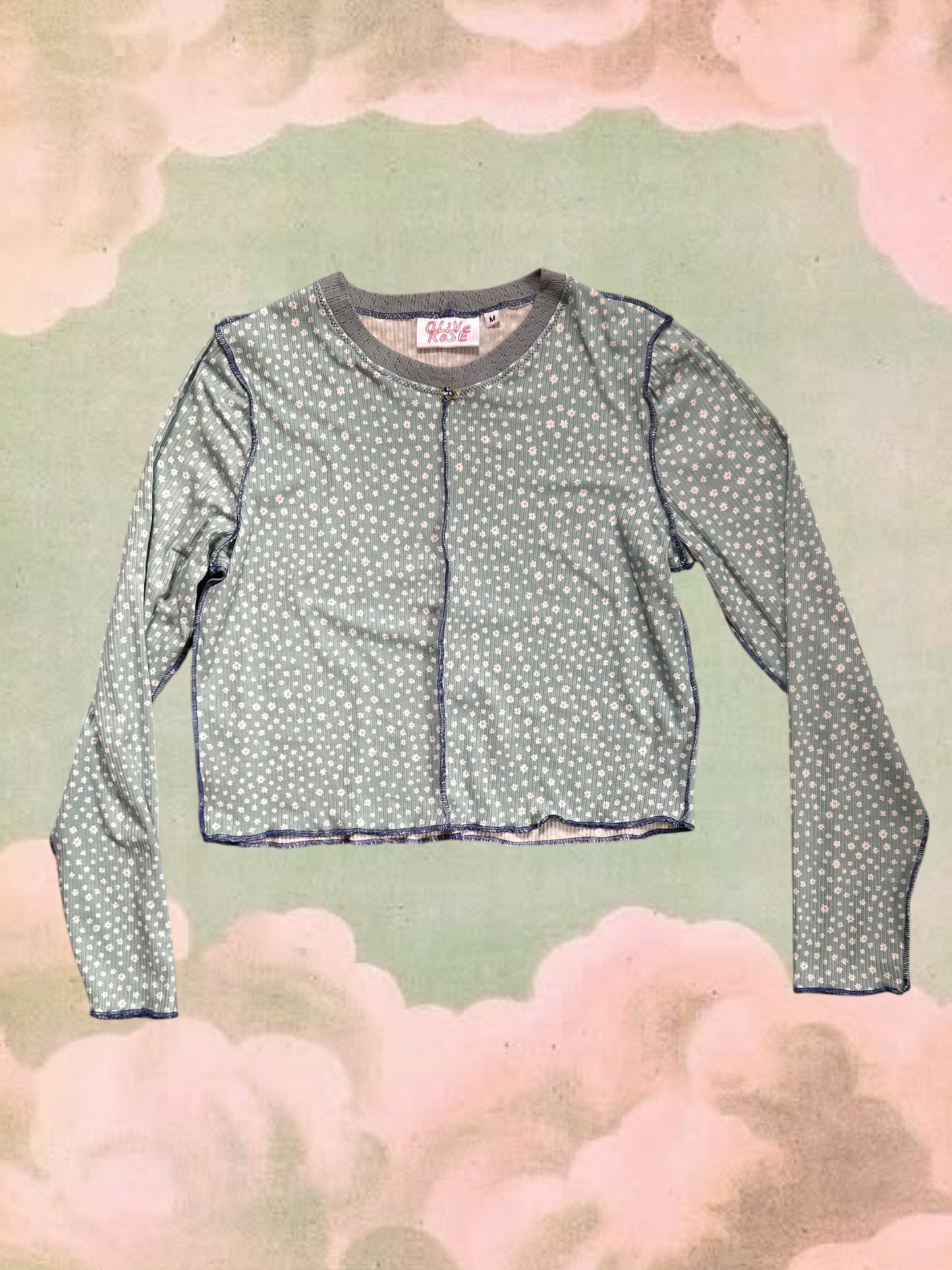 Ribbed Longsleeve - Blueberry Floral