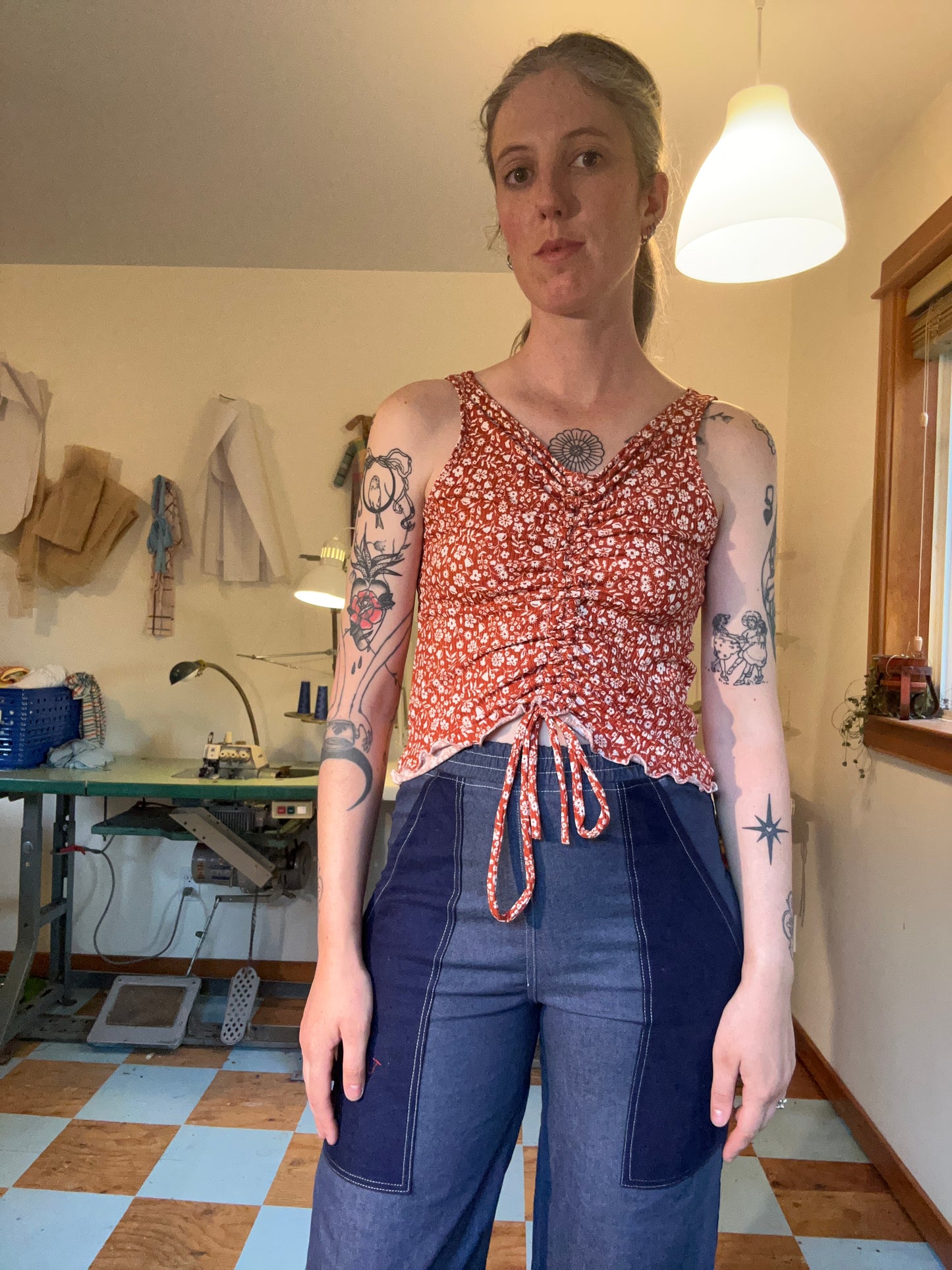 Scrunchie Tank - Coral Garden