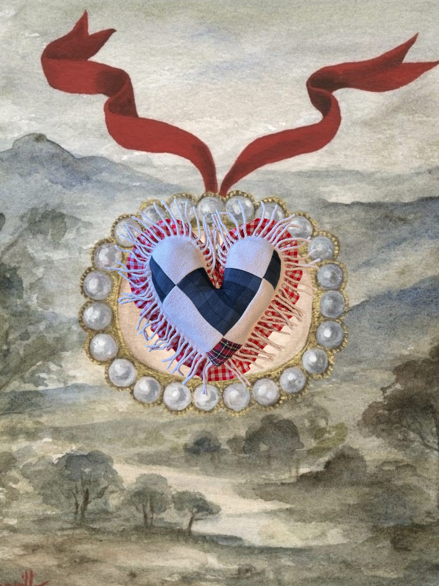 Small Patchwork Valentine Pillow