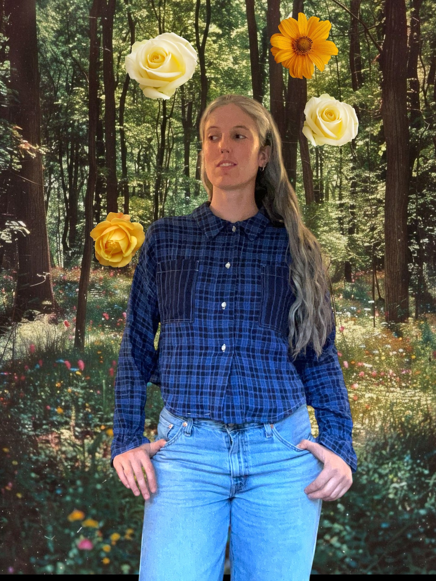 Trapeze Shirt - Blue Plaid