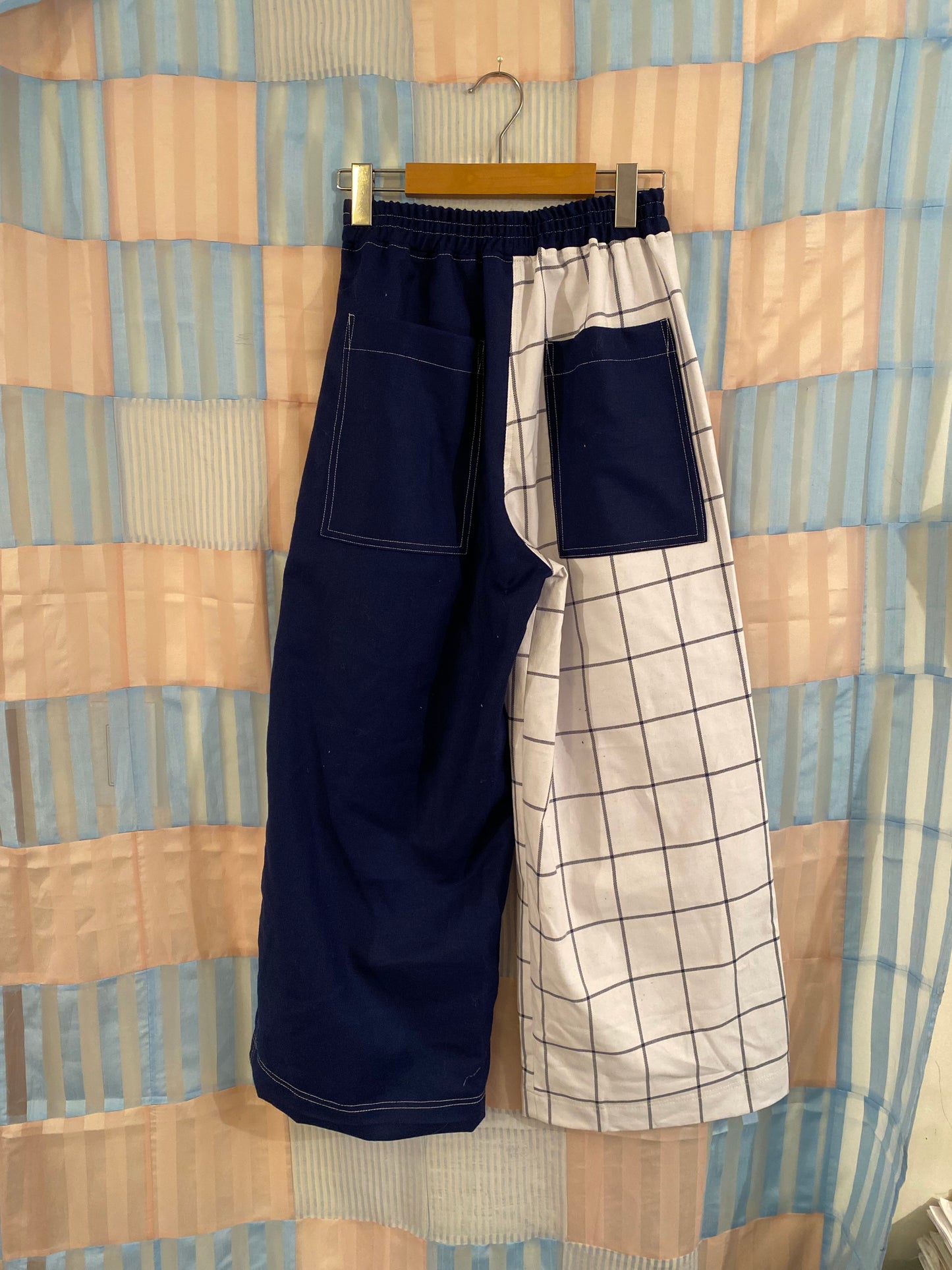 Plaid & Wool Patchwork Pants - Small