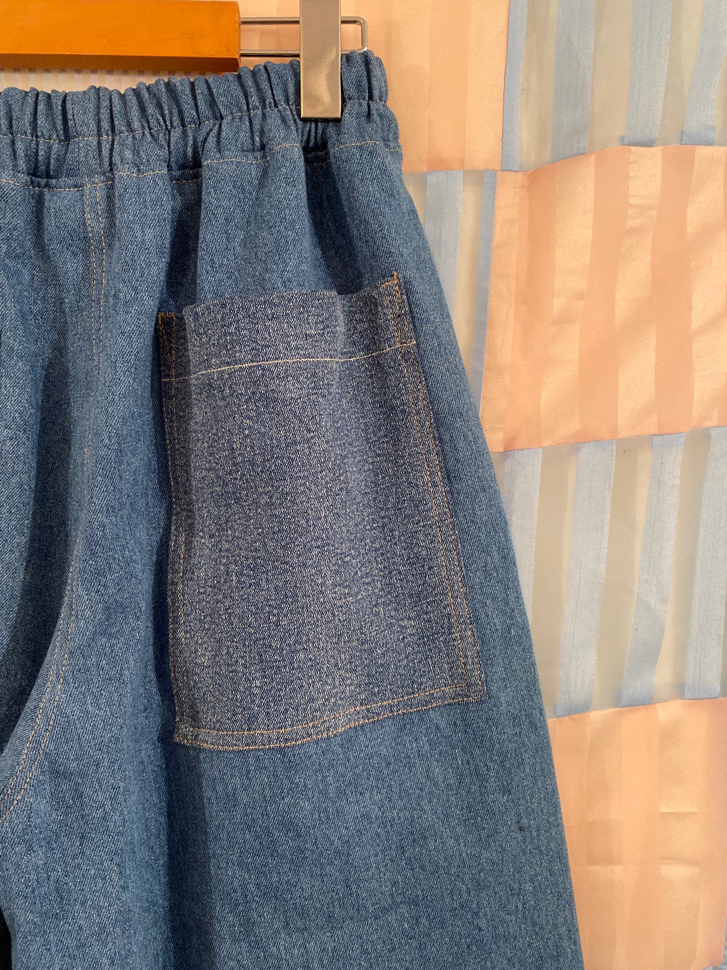 Denim Patchwork Pants - Medium