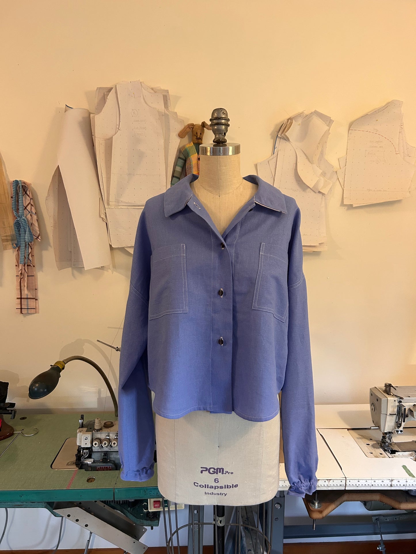 Trapeze Shirt - Periwinkle Linen