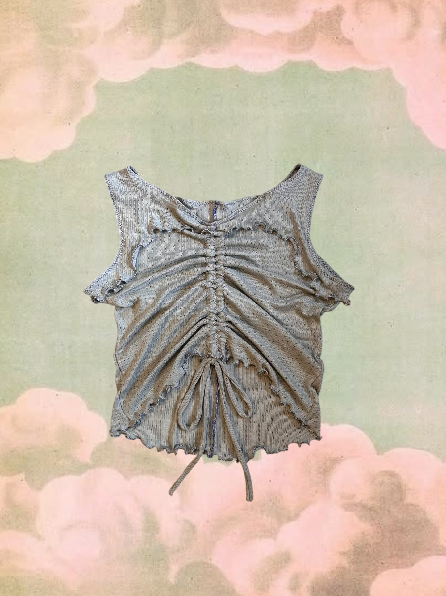 Ruffle Tank - Baby Blue Sky