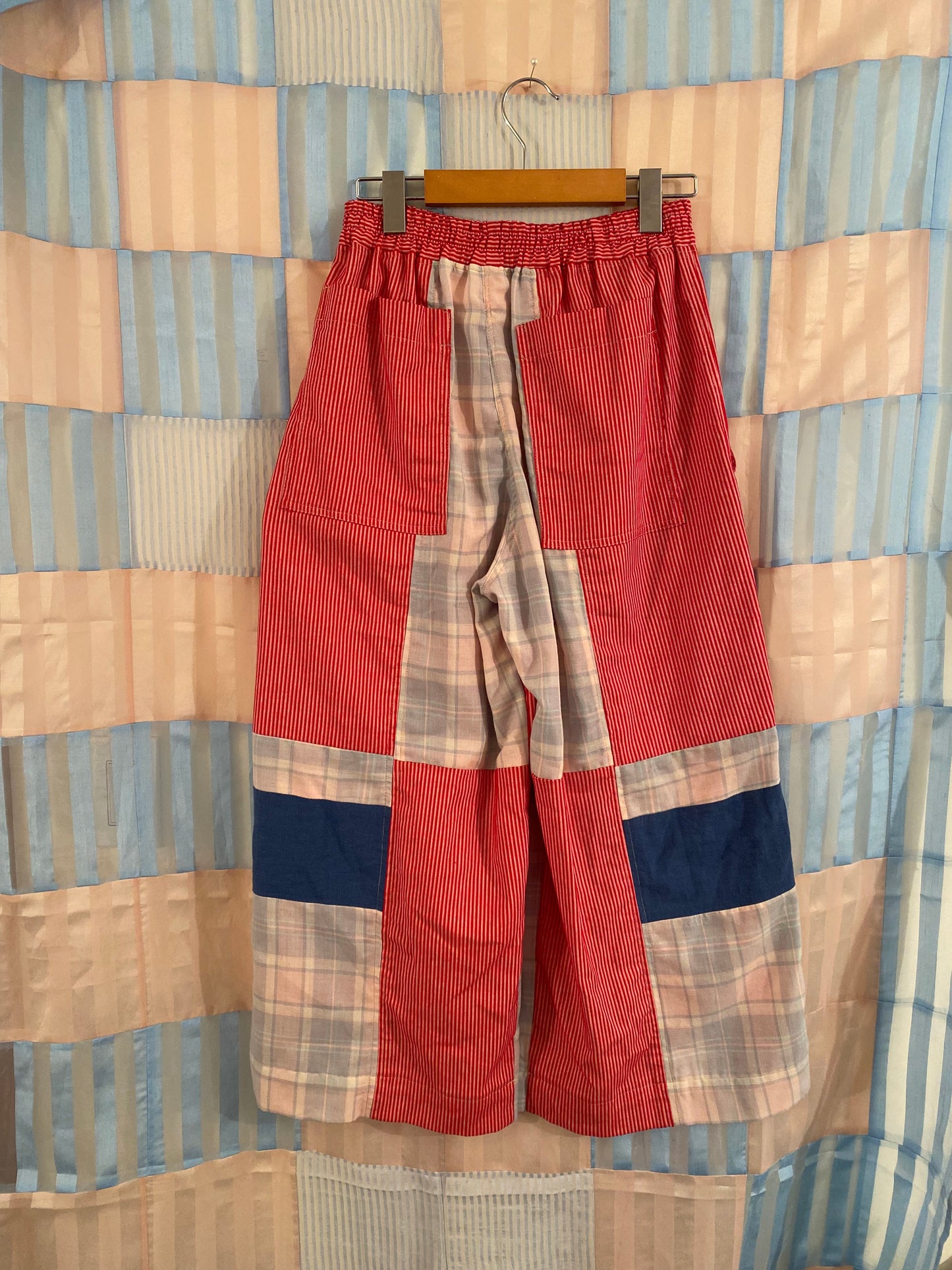 Red Patchwork Pants - Medium