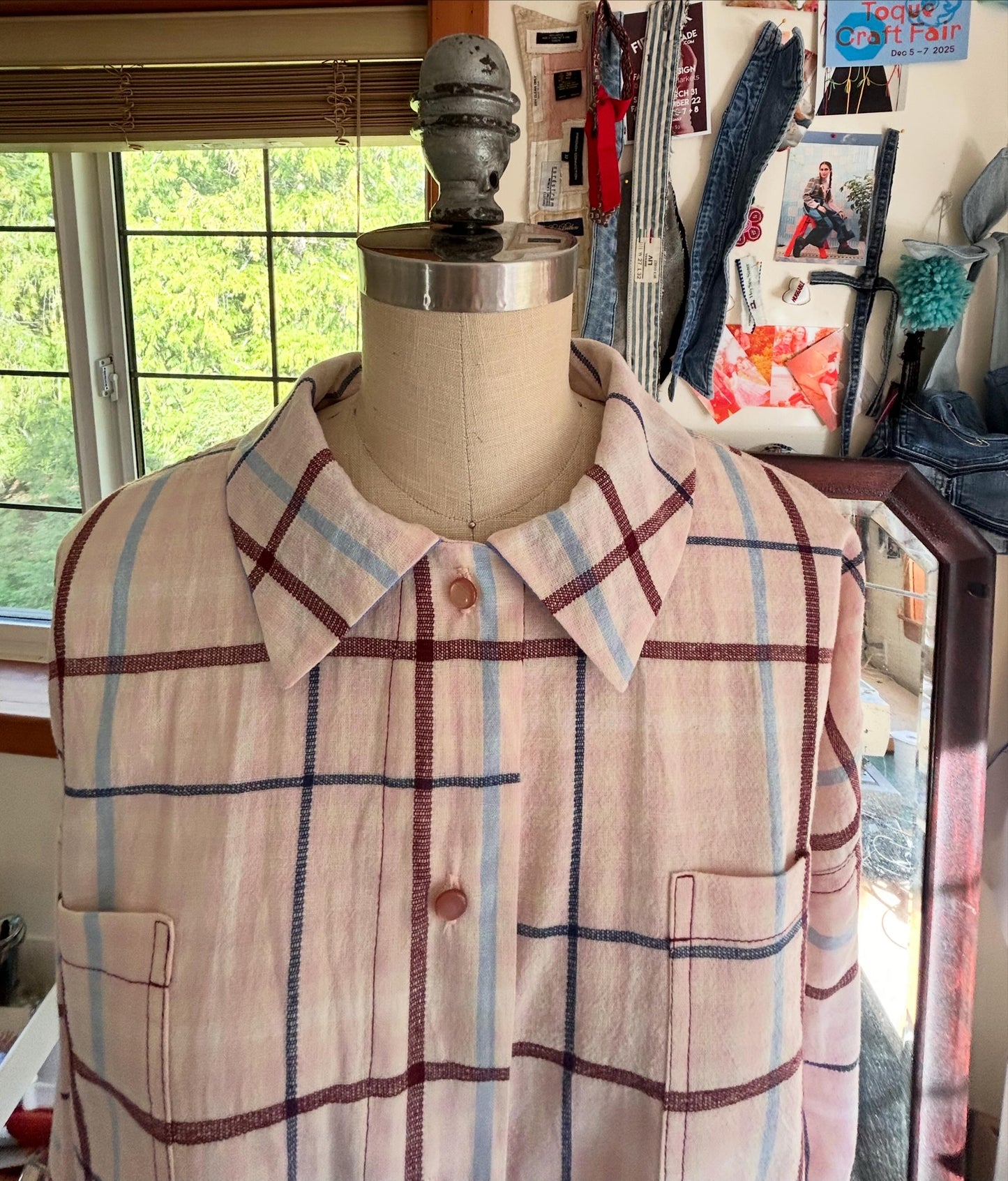 Trapeze Shirt - Pink Plaid