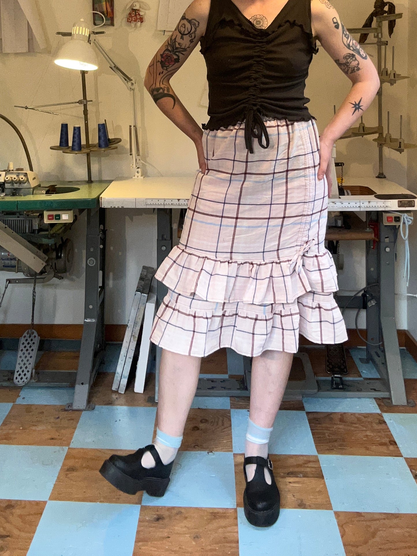 Belle Skirt - Pink Plaid