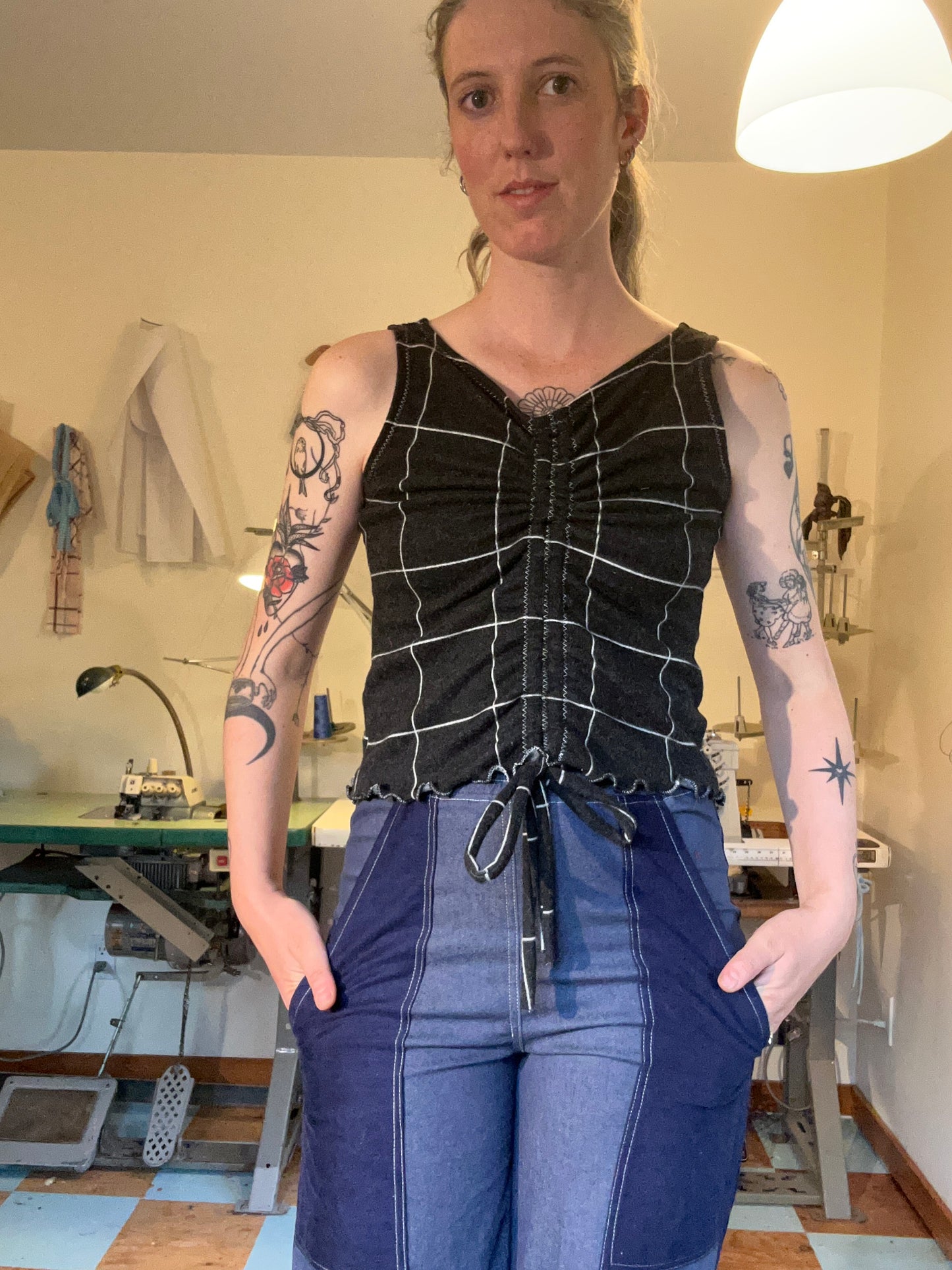 Scrunchie Tank - Windowpanes