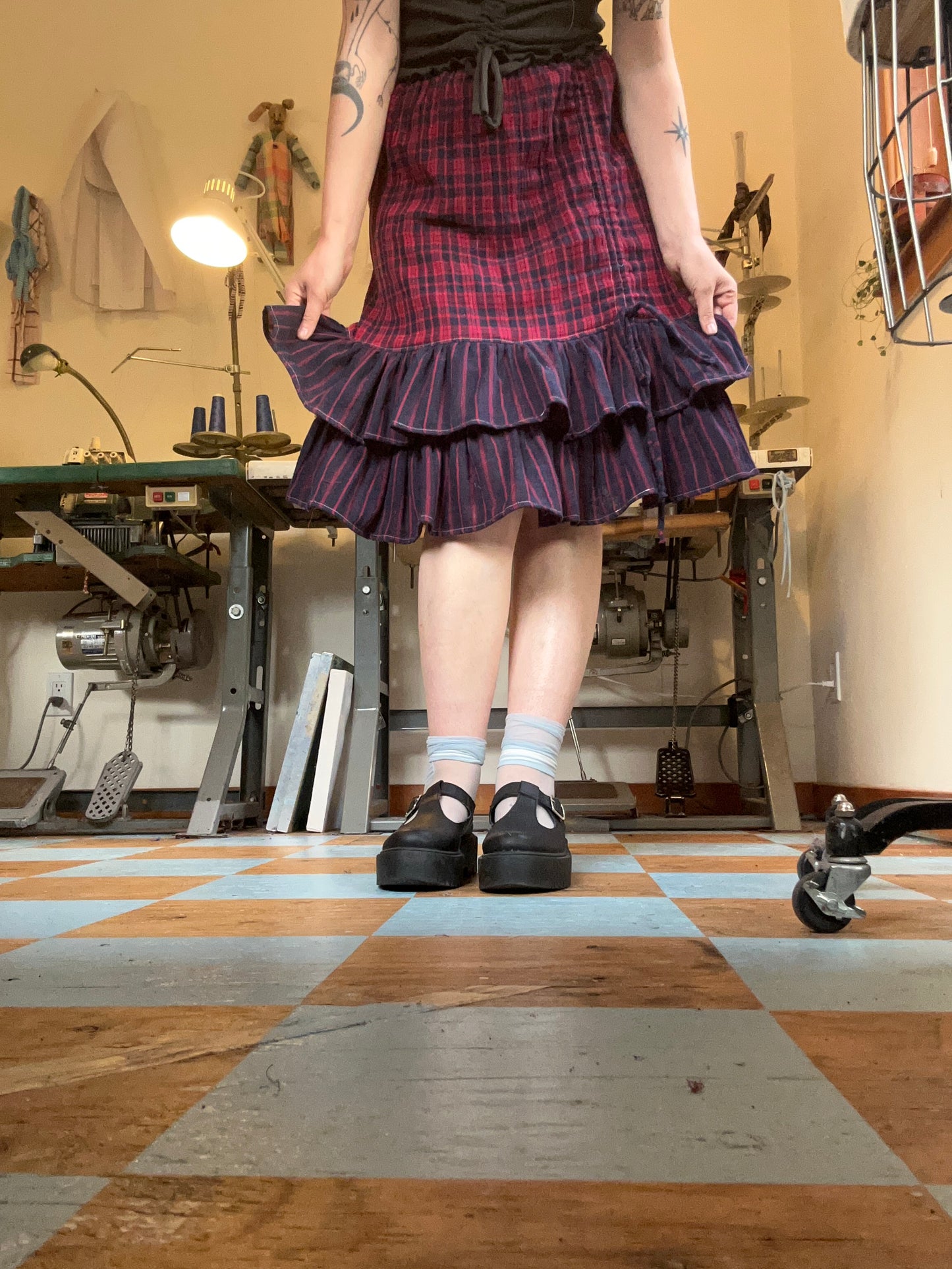 Belle Skirt - Red Plaid
