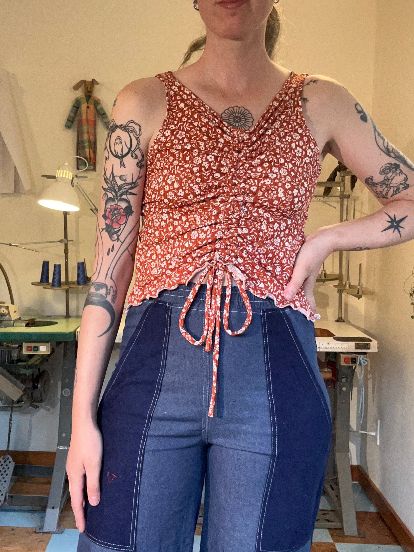 Scrunchie Tank - Coral Garden