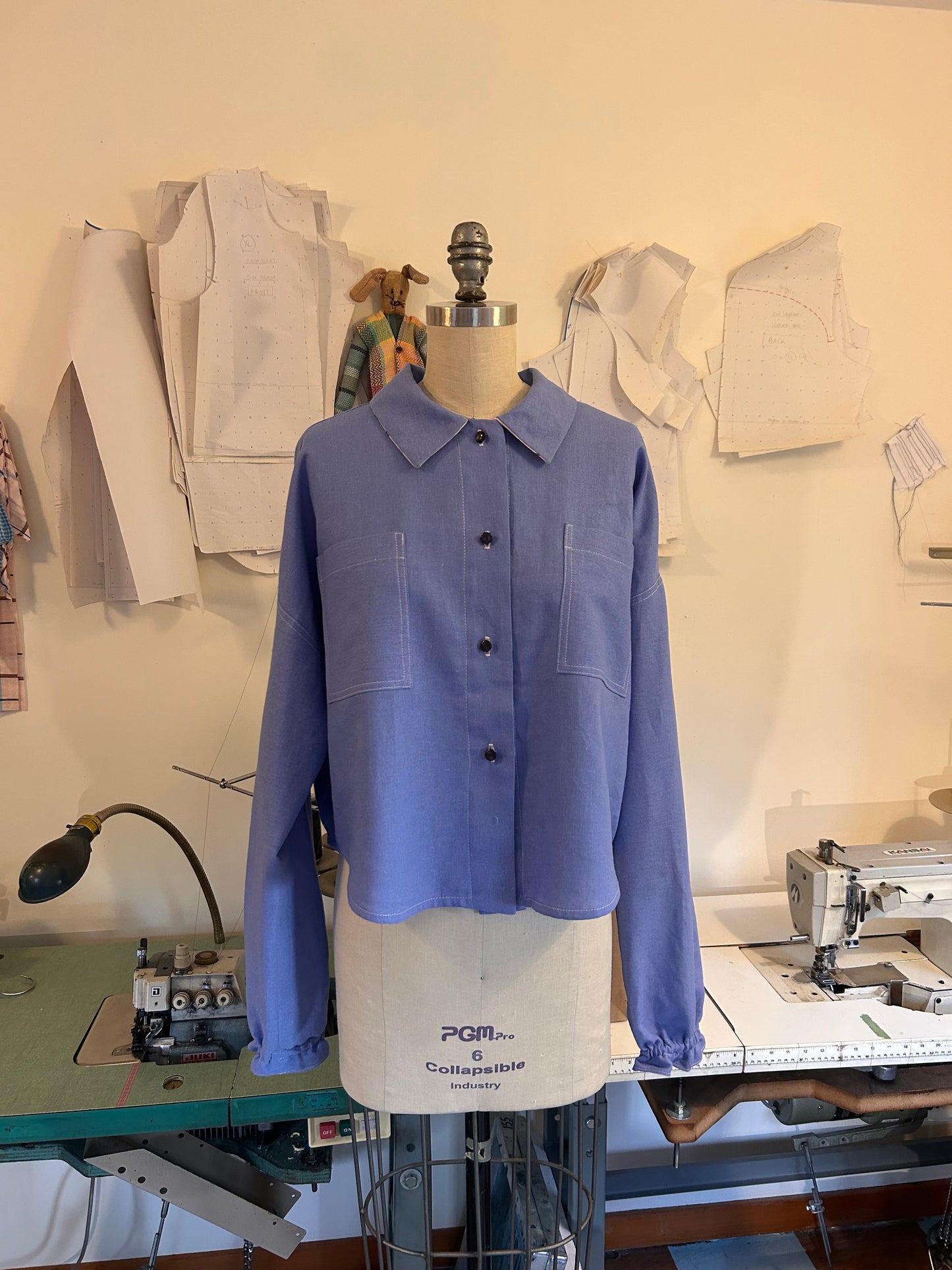 Trapeze Shirt - Periwinkle Linen
