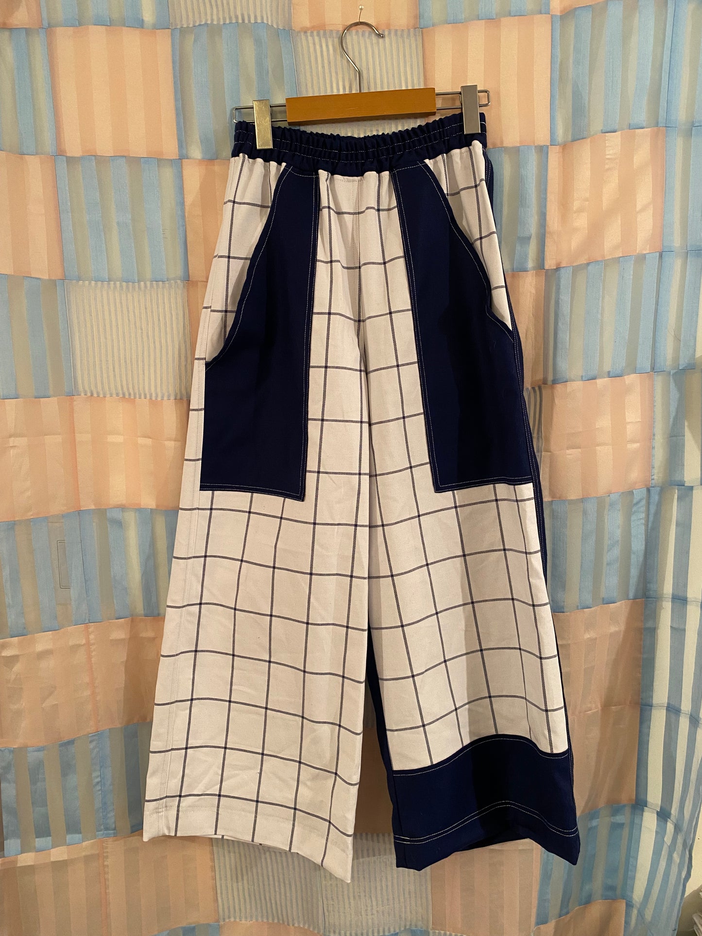 Plaid & Wool Patchwork Pants - Small