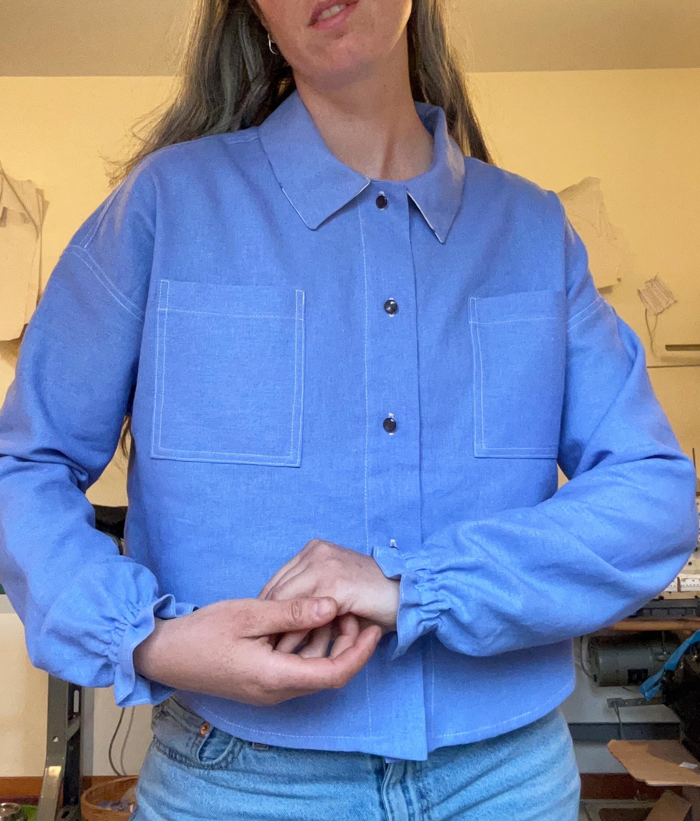 Trapeze Shirt - Periwinkle Linen