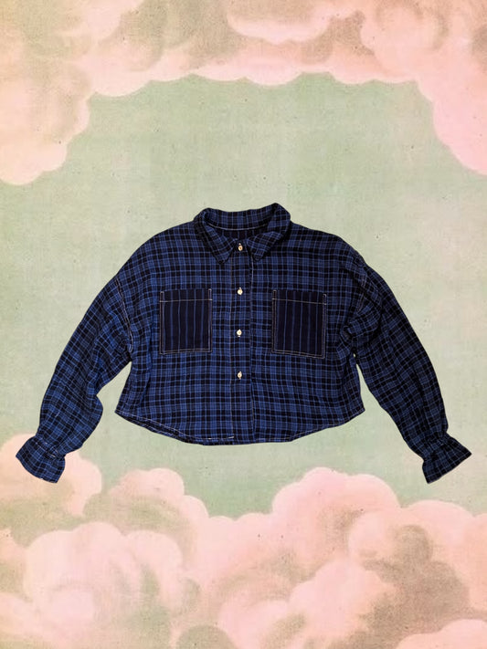 Trapeze Shirt - Blue Plaid