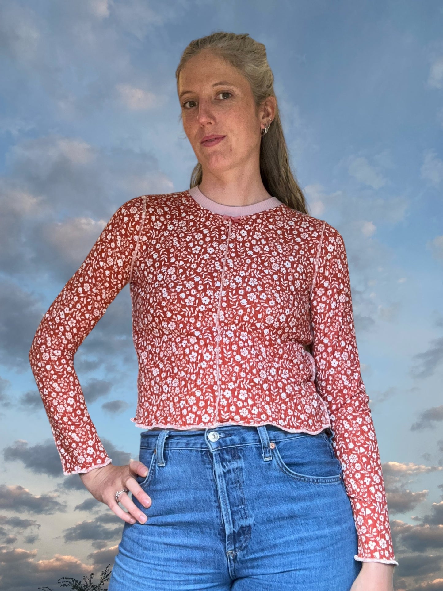 Ribbed Longsleeve - Coral Garden