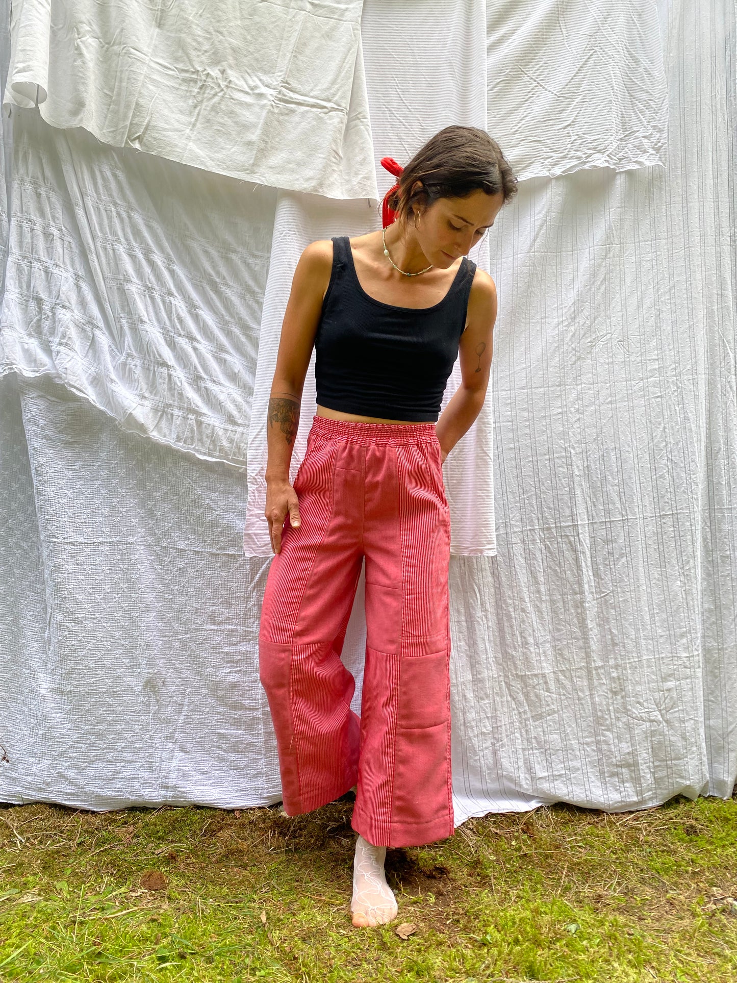 OOAK Patchwork Pants - Linen