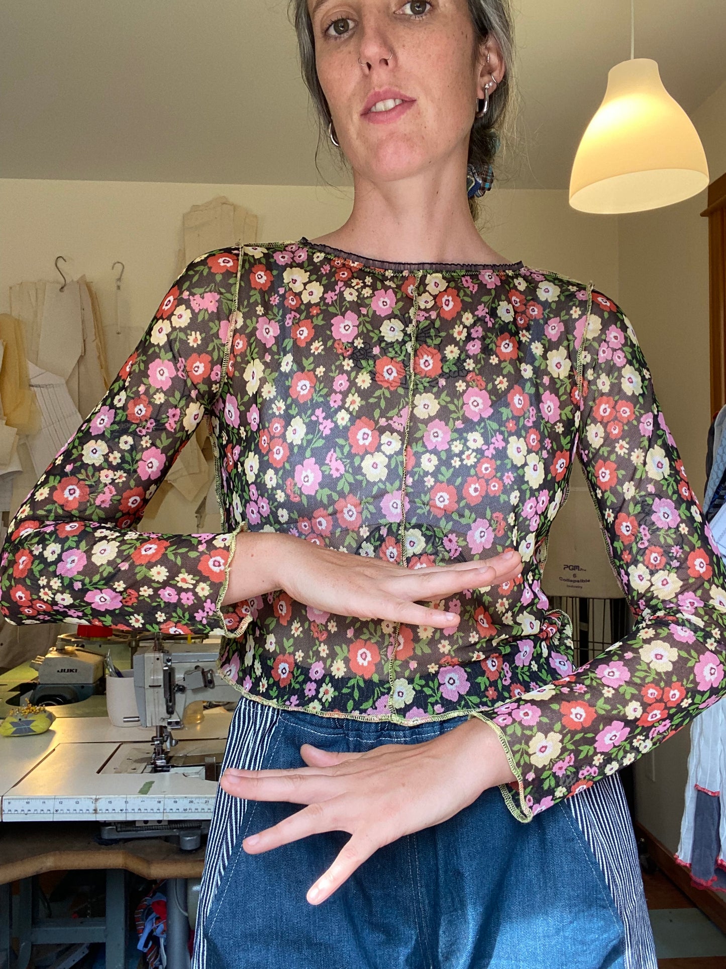 Mesh Longsleeve - Wildflowers Print - S