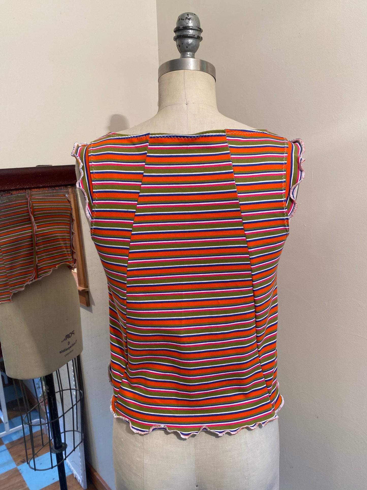 Daisy Tank - Tangerine Stripes