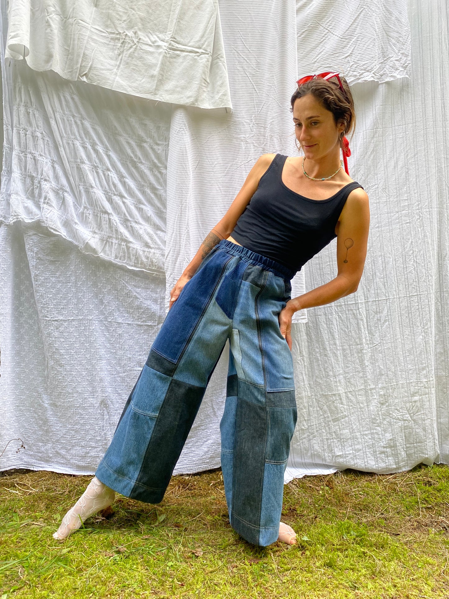 OOAK Patchwork Pants - Denim