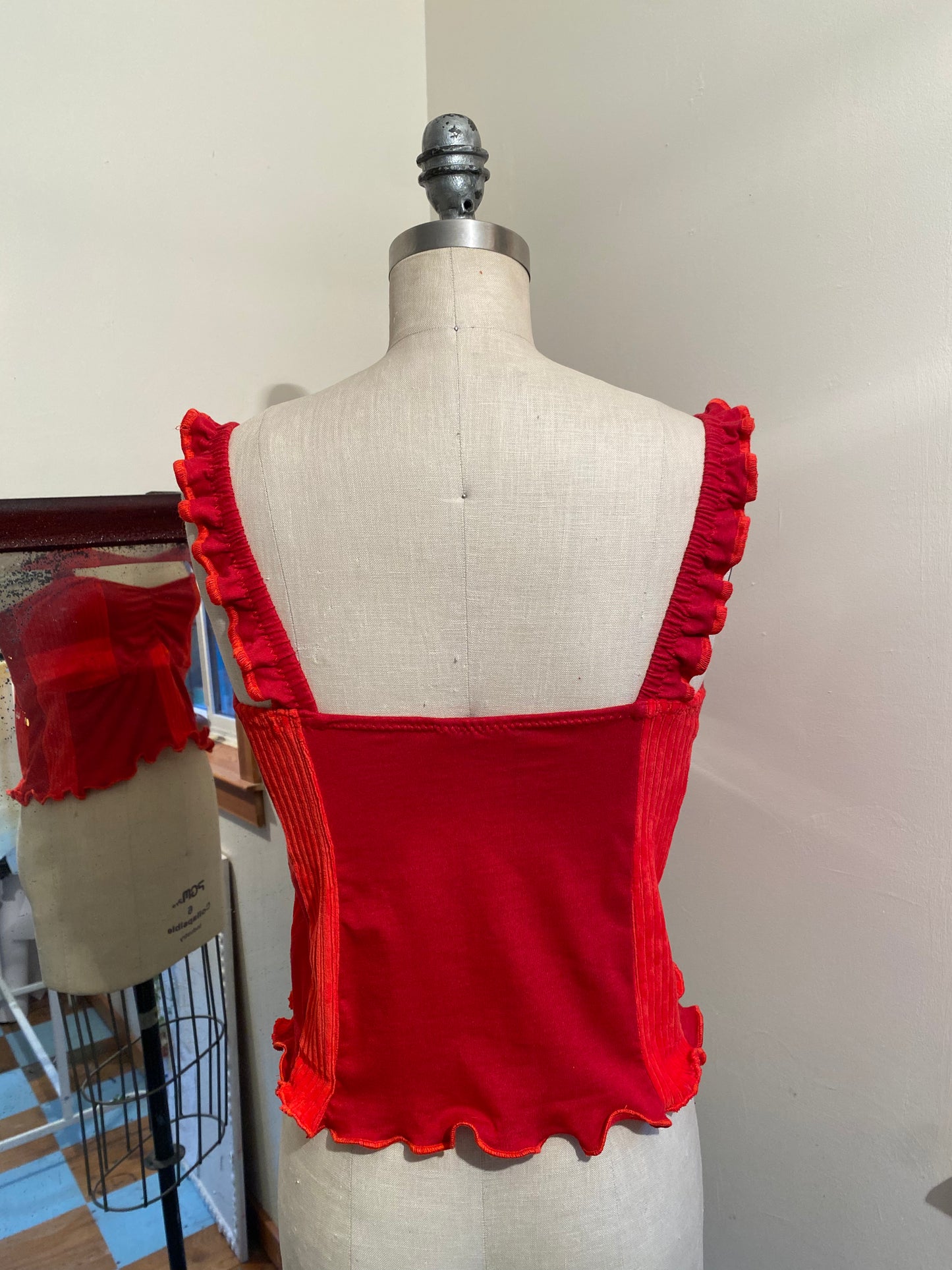 Iris Top - Red Scarlet Patchwork