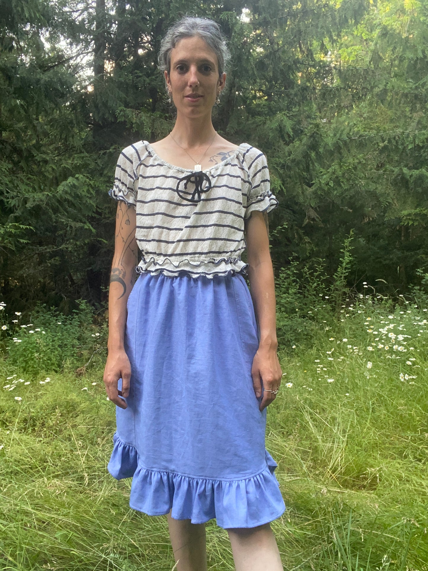 Angel Skirt - Periwinkle Linen