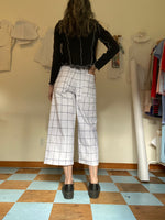 Channing Pant - White Plaid Denim