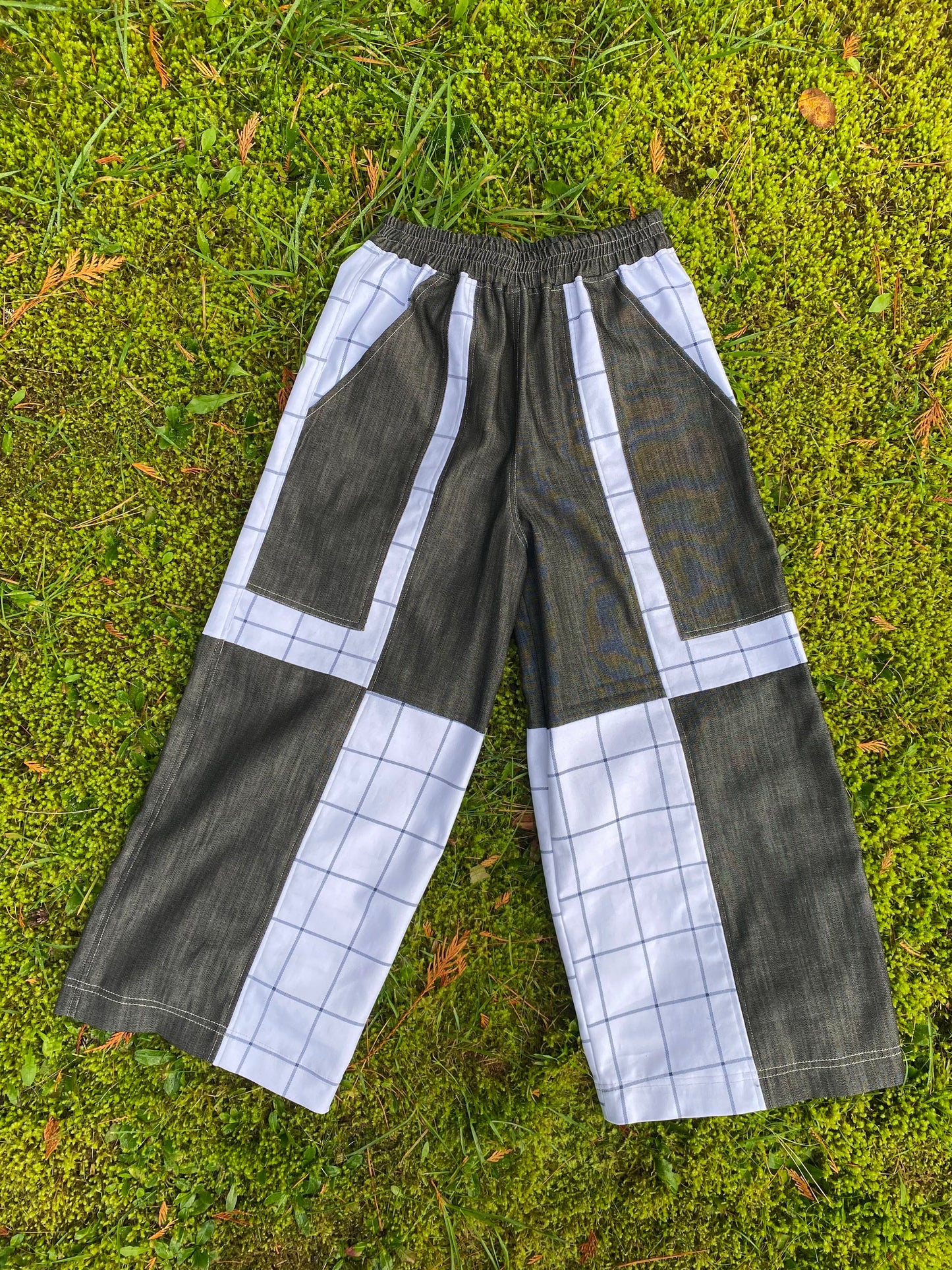 Channing Pant - Grey & White Patchwork