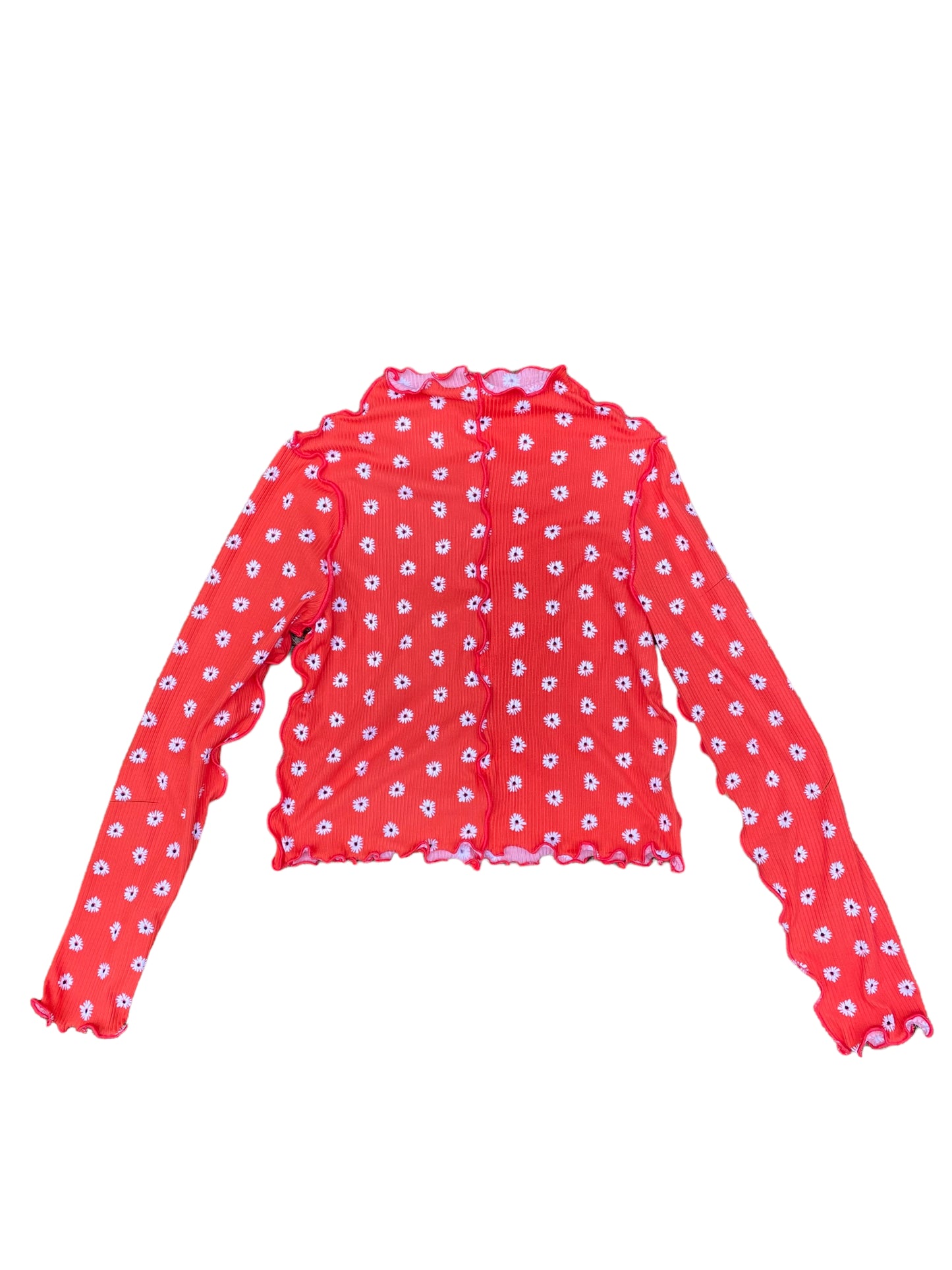 Wiggley Longsleeve - Red Daisy Print