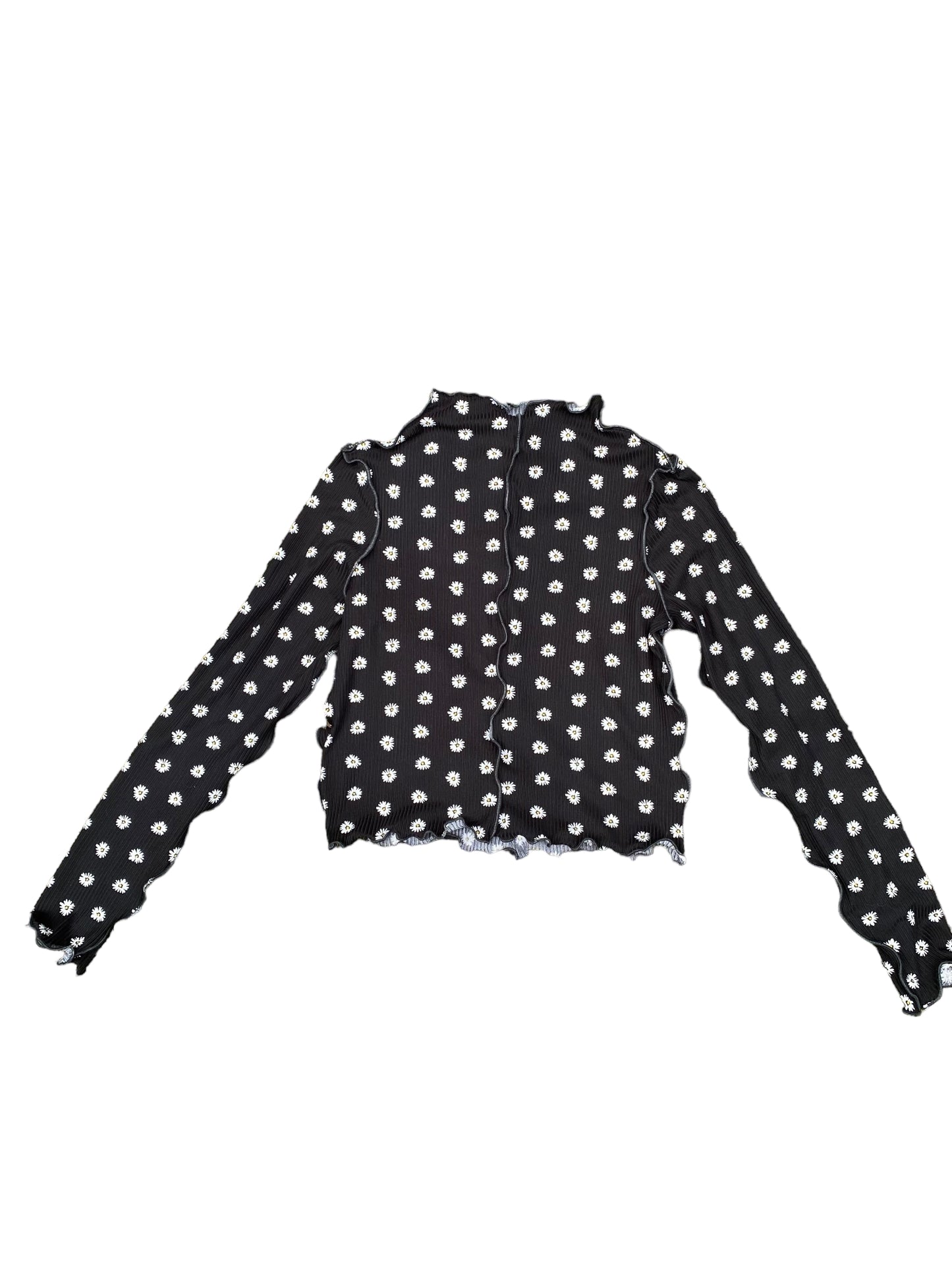 Wiggley Longsleeve - Black Daisy Print