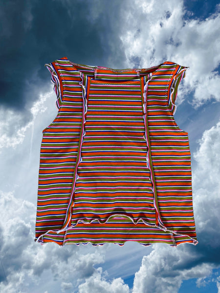 Daisy Tank - Tangerine Stripes