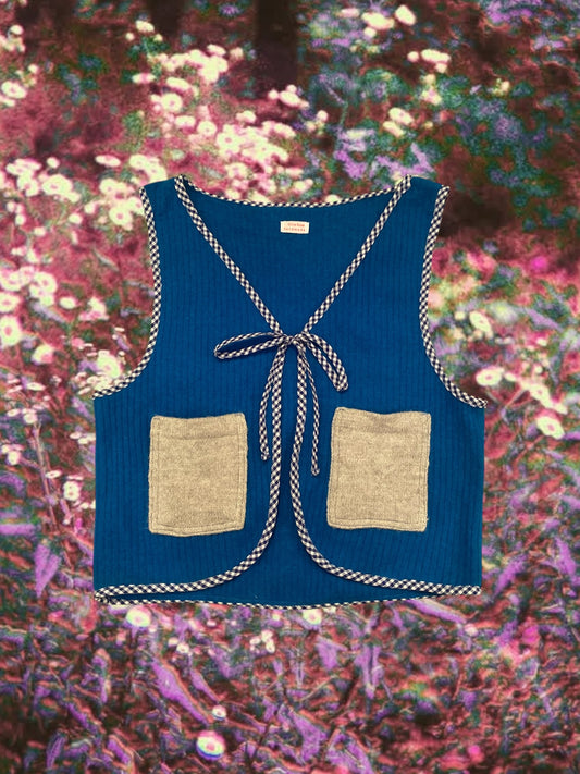 Sweater Vest - Blue Angora Knit