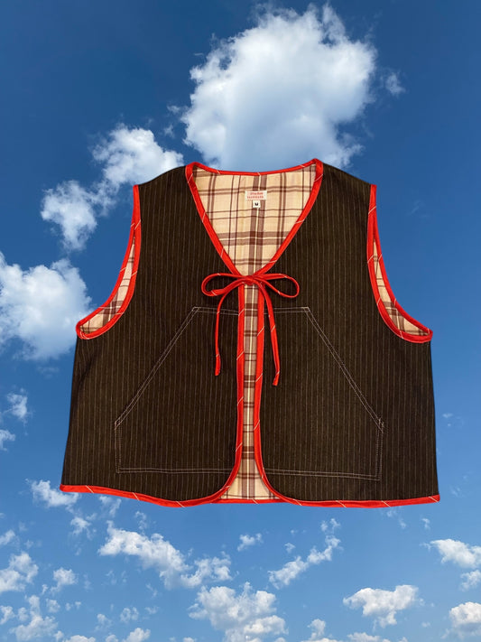 Pocket Vest - Pinstripe Denim