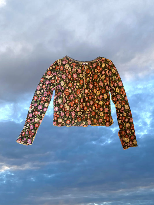 Mesh Longsleeve - Wildflowers Print - S