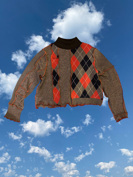 Argyle Patchwork Bunny Sweater - Large