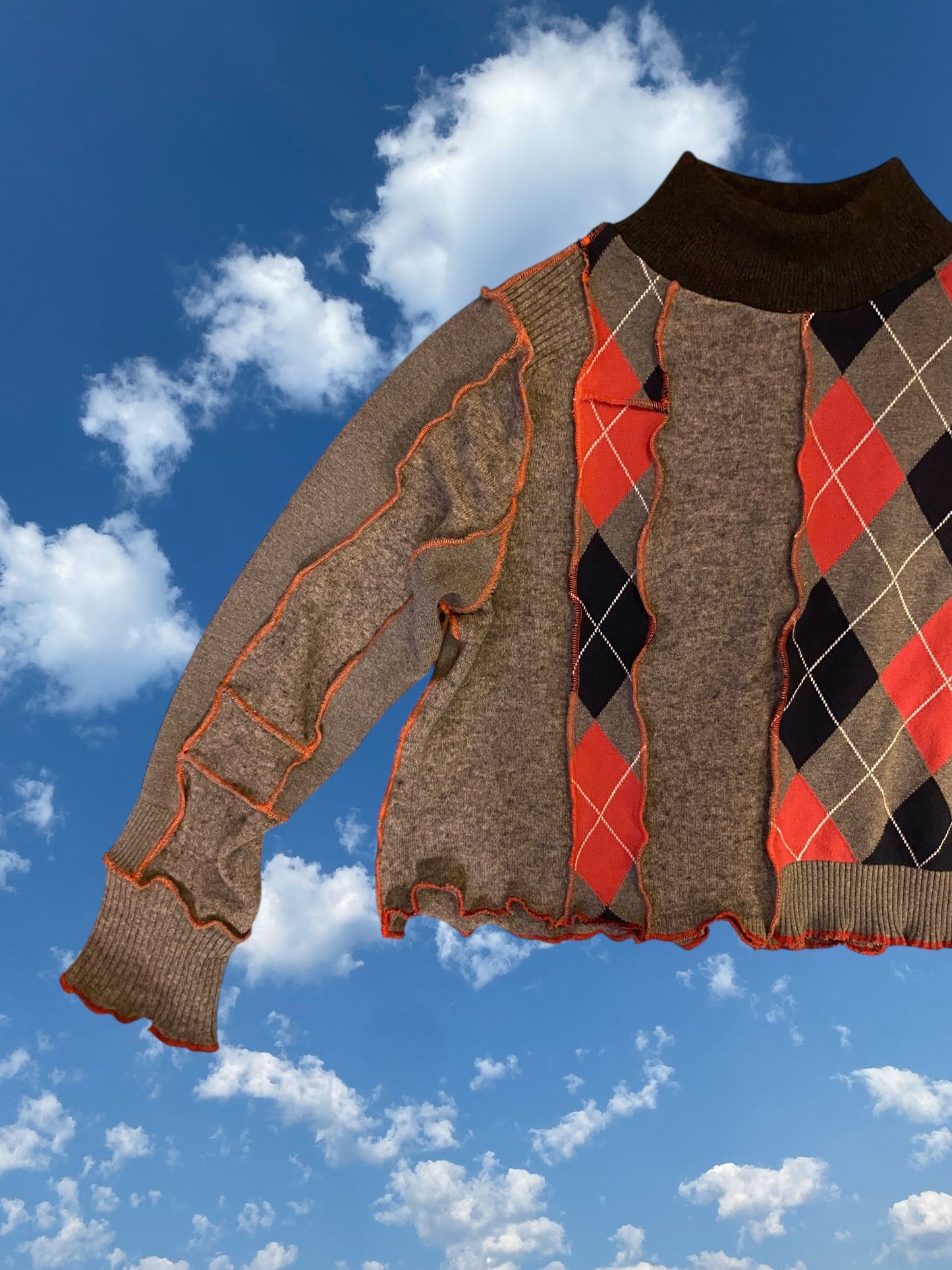 Argyle Patchwork Bunny Sweater - Large