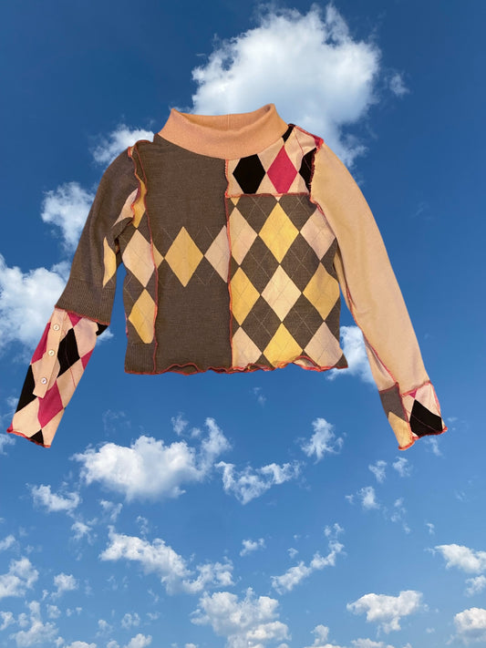 Argyle Patchwork Bunny Sweater - Medium