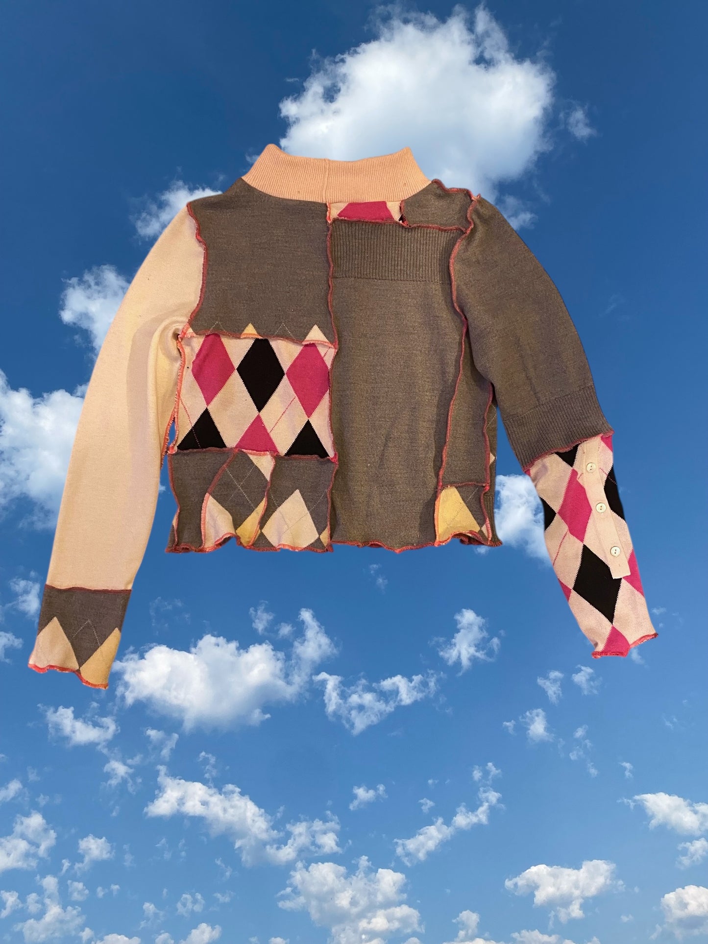 Argyle Patchwork Bunny Sweater - Medium