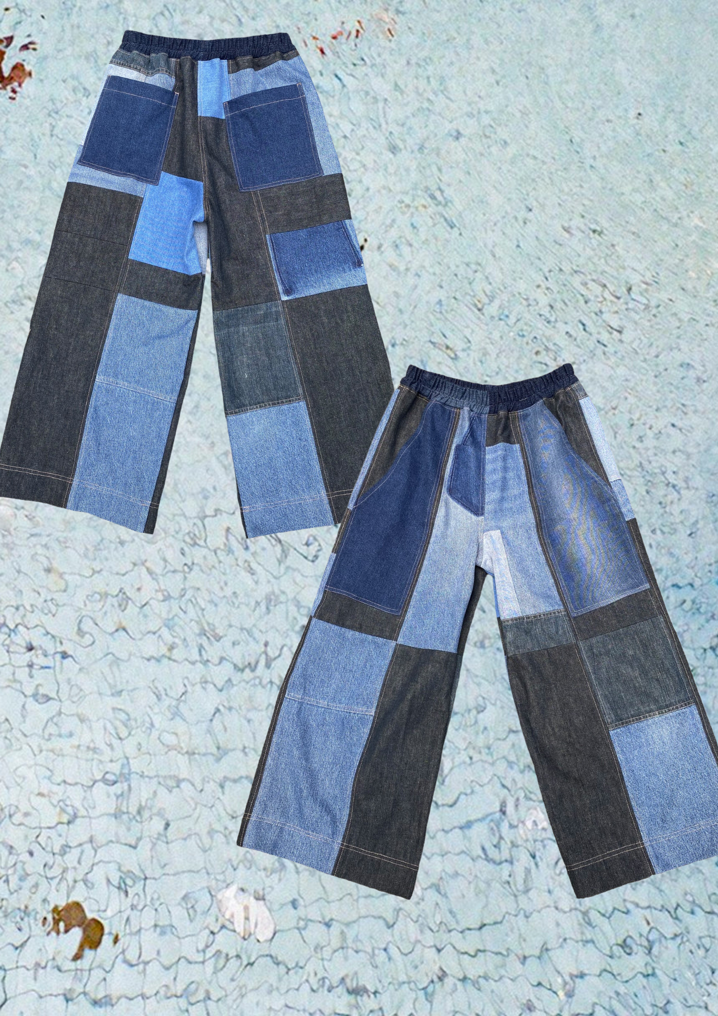 OOAK Patchwork Pants - Denim