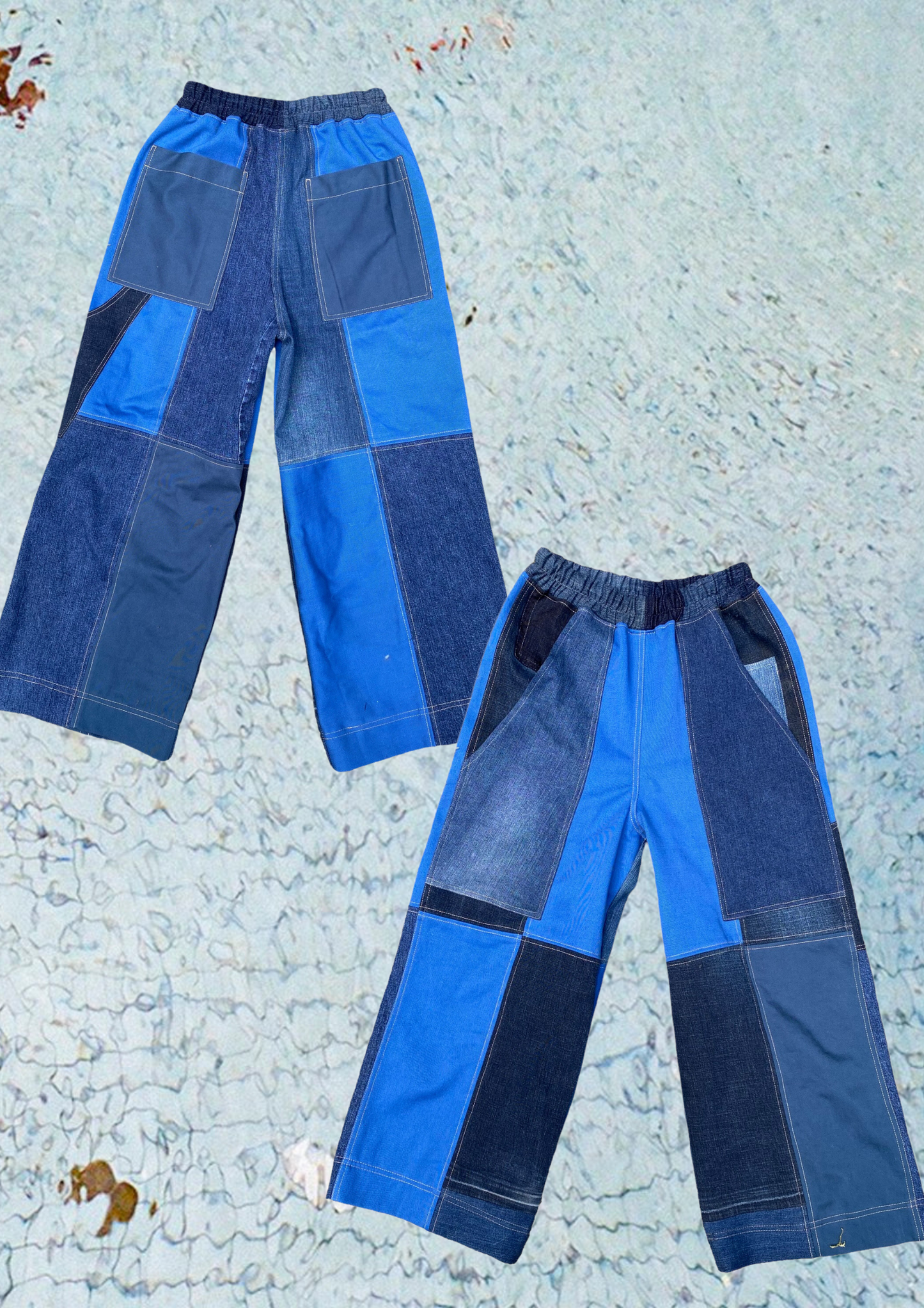 OOAK Patchwork Pants - Denim