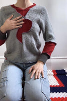 Patchwork Broken Heart Sweater - Small