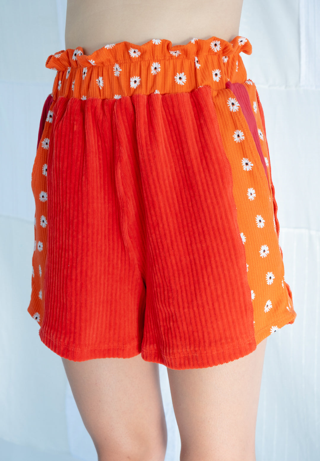 Tomato Red Ruffle Shorts -S, M, L