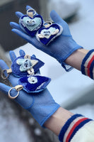Softie Blue Heart Keychains