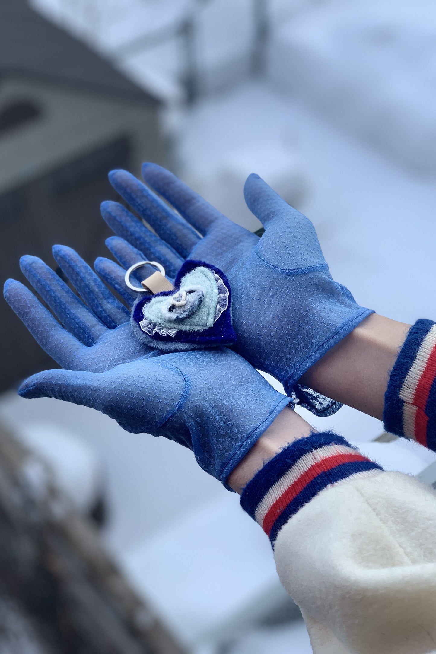 Softie Blue Heart Keychains