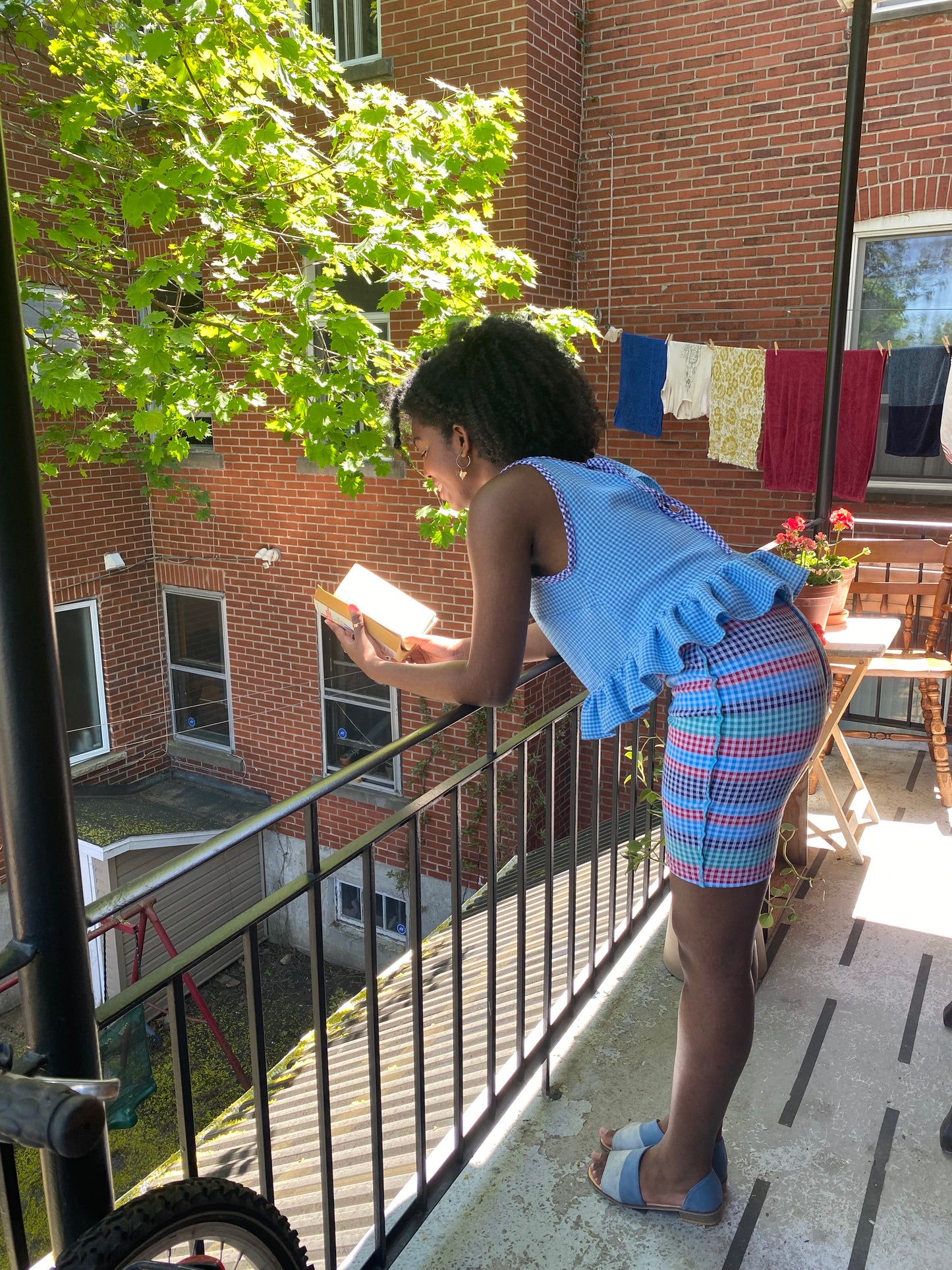 Multicolor Gingham Bike Shorts - S, L