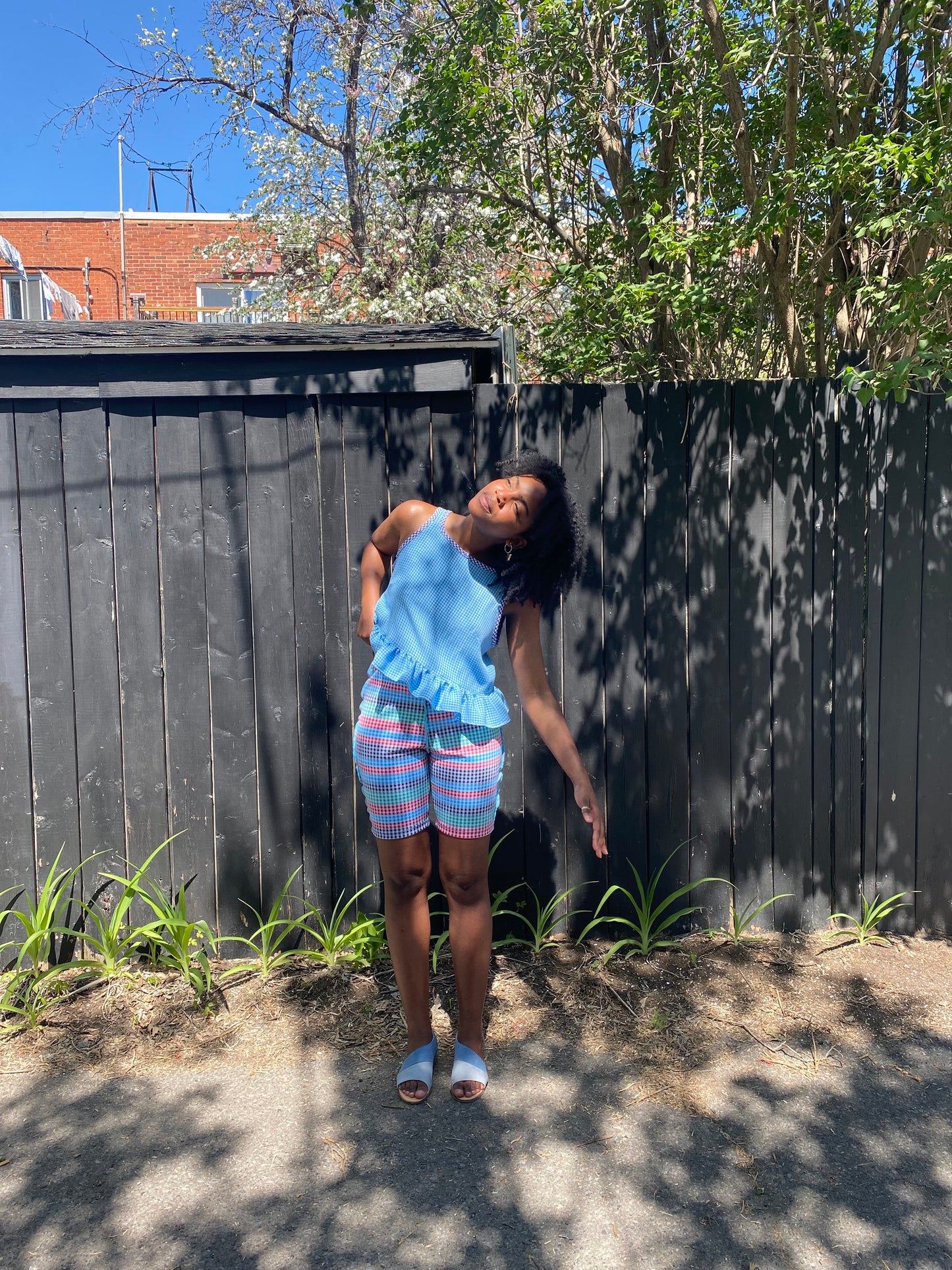 Multicolor Gingham Bike Shorts - S, L