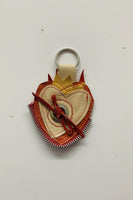 Single Leather Heart Keychain